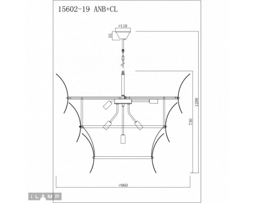 Подвесной светильник iLamp Gramercy 15602-19 ANB+CL