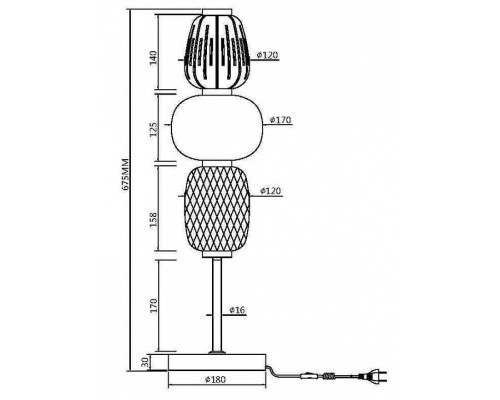 Настольная лампа декоративная Maytoni Pattern MOD267TL-L28G3K