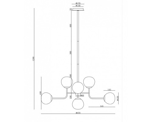 Люстра на штанге Maytoni Erich MOD221-PL-08-N