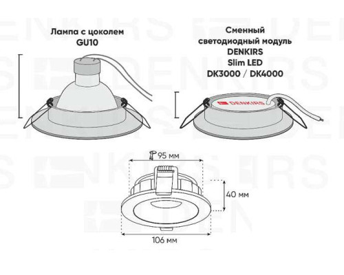 Встраиваемый светильник Denkirs Roto DK2120-WH