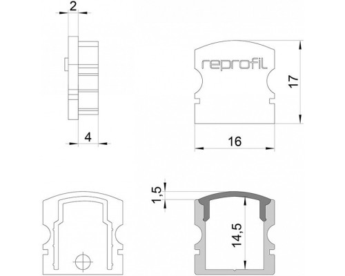 Набор из 10 заглушек для профиля Deko-Light F-AU-02-10 978551