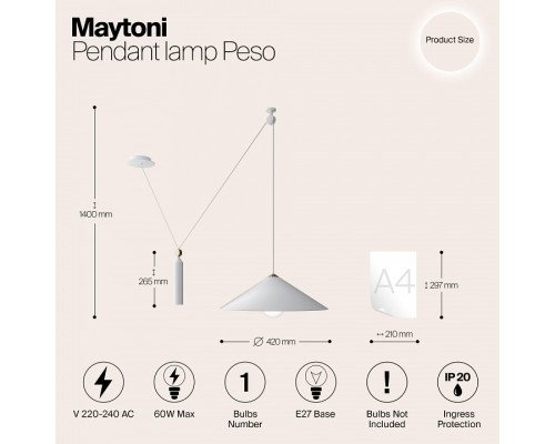 Подвесной светильник Maytoni Peso P080PL-01W