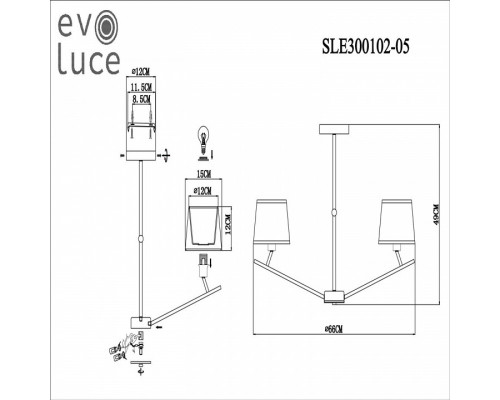 Люстра на штанге EVOLUCE Denice SLE300102-05