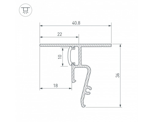 Профиль для контурной подсветки натяжного потолка Arlight STRETCH 040703