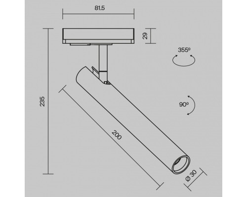 Светильник на штанге Maytoni Focus T TR141-1-6W3K-M-B