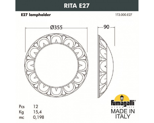 Накладной светильник Fumagalli Rita 1T3.000.000.WYE27