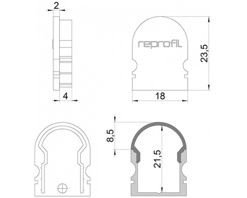 Набор из 10 заглушек для профиля Deko-Light R-AU-02-12 979532