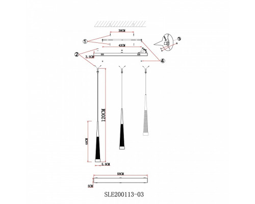 Подвесной светильник EVOLUCE Orpelo SLE200113-03