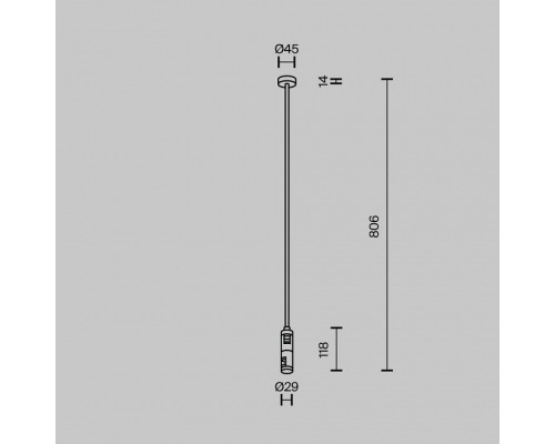 Основание на штанге Maytoni Accessories for tracks Flarity TRA159С-D1-BS