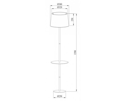 Торшер с полкой Arte Lamp Connor A2102PN-1WH