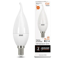 Лампа светодиодная Gauss Led Elementary Candle Tailed E14 6Вт 3000K 34116