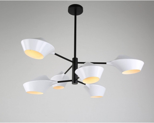 Люстра на штанге LUMINA DECO Romina LDP 6037-6 WT+BK