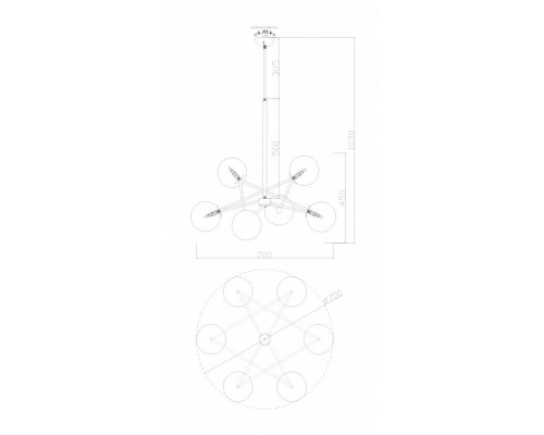 Люстра на штанге Freya Bumble FR5144PL-06TR