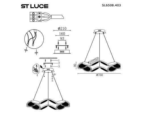 Люстра на штанге ST-Luce Rio SL6508.403.01