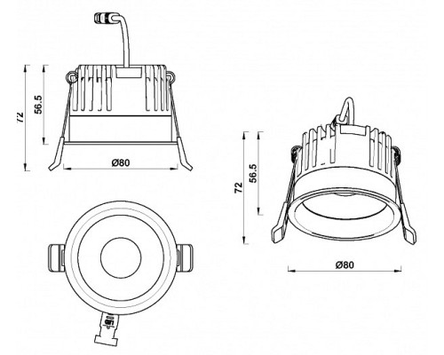 Встраиваемый светильник iLedex Mars 112-12W-D80-4000K-24DG-WH