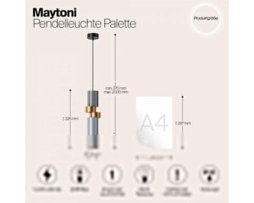 Подвесной светильник Maytoni Palette MOD303PL-01CFL2