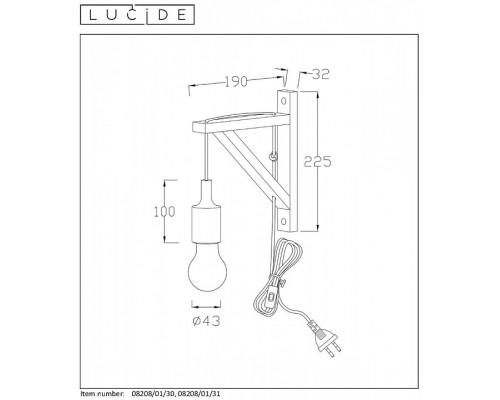 Бра Lucide Fix Wall 08208/01/31