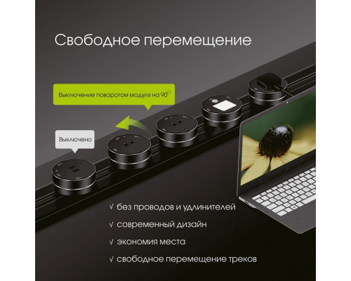 Розетка с заземлением на треке Arte Milano Am-track-sockets 380022TS/ES Black