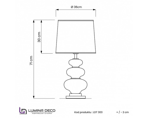 Настольная лампа декоративная LUMINA DECO Briston LDT 303 CHR+BK