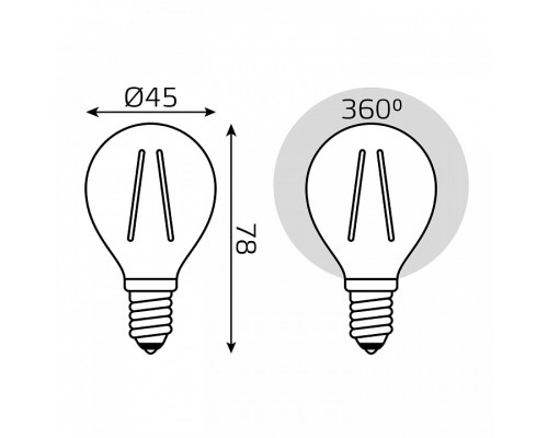 Лампа светодиодная Gauss Filament E14 13Вт 4100K 105801213