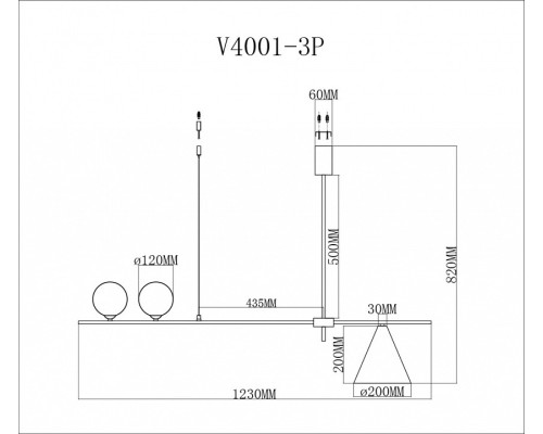 Люстра на штанге Moderli Holly V4001-3P