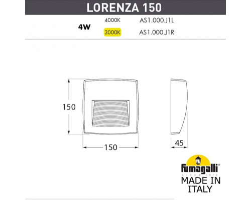 Накладной светильник Fumagalli Lorenza AS1.000.000.WXJ1L