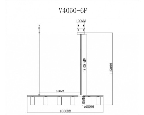 Светильник на штанге Moderli Kristina V4050-6P