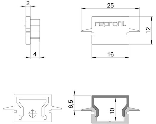 Набор из 10 заглушек для профиля Deko-Light H-ET-01-10 979042