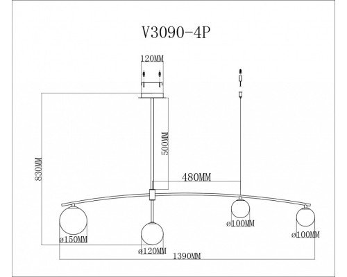 Светильник на штанге Moderli Sierro V3090-4P