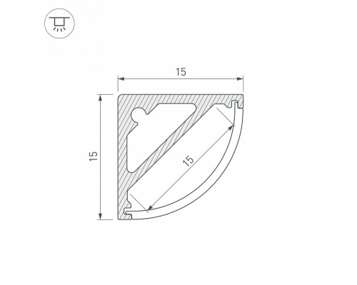 Профиль накладной Arlight SL-KANT-H15-2000 ANOD 019327