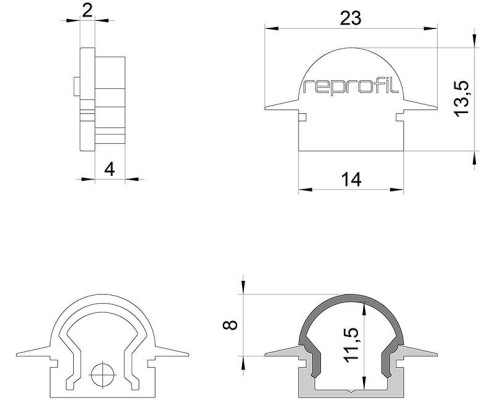 Набор из 10 заглушек для профиля Deko-Light R-ET-01-08 979620