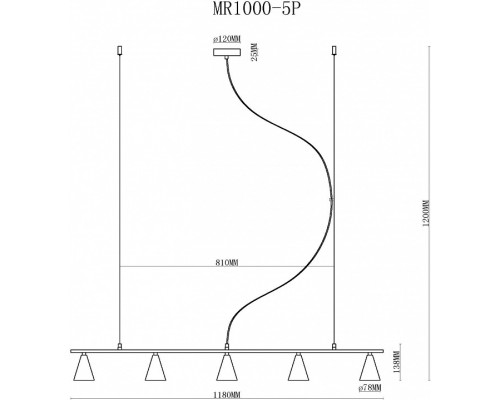 Подвесной светильник MyFar Milla MR1000-5P