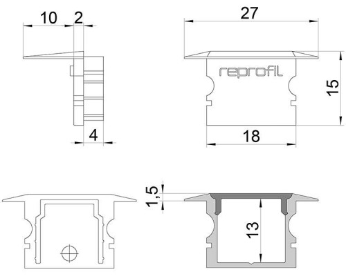 Набор из 10 заглушек для профиля Deko-Light P-ET-02-12 978141