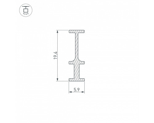 Профиль-держатель накладной Arlight Foled-Rail 25232