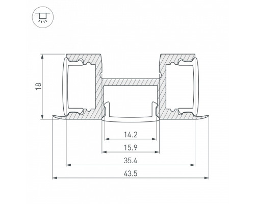 Профиль накладной тройной Arlight ARH-TRI-D-2000 ANOD 018829