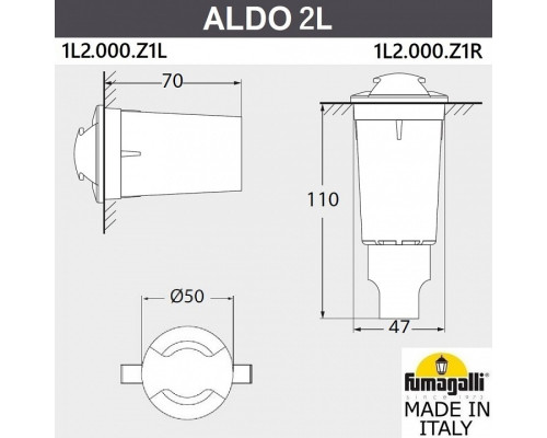 Встраиваемый в дорогу светильник Fumagalli Aldo 1L2.000.000.LXZ1L