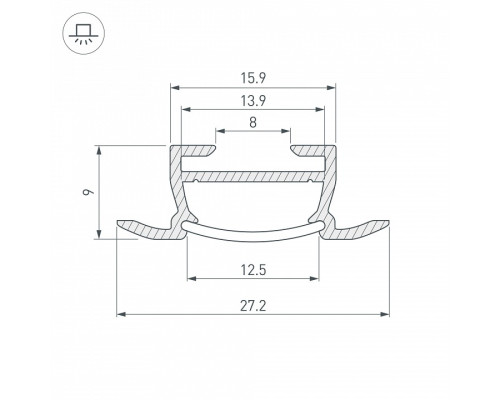 Профиль встраиваемый Arlight TK-F-2000 (CT) ANOD 016936