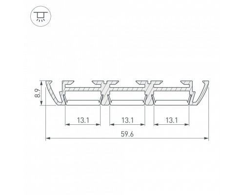 Профиль накладной Arlight PHS-3X-2000 ANOD 013209