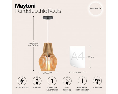 Подвесной светильник Maytoni Roots MOD191PL-01W1