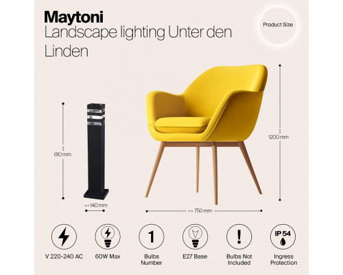 Наземный высокий светильник Maytoni Unter den Linden O578FL-01B