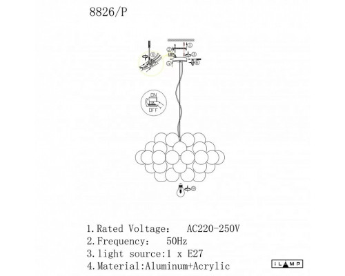 Подвесной светильник iLamp Baly 8826P/1 SL