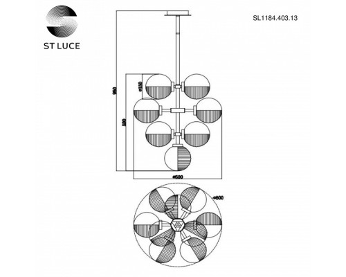 Люстра на штанге ST-Luce Todo SL1184.403.13