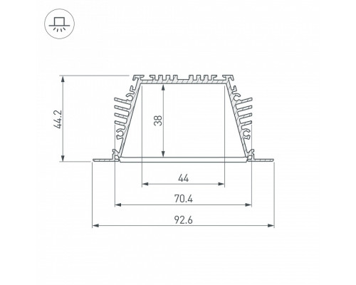 Профиль Arlight KLUS-POWER-RW70FS-2000 ANOD 019882