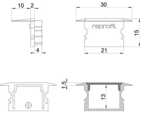 Набор из 10 заглушек для профиля Deko-Light P-ET-02-15 978152