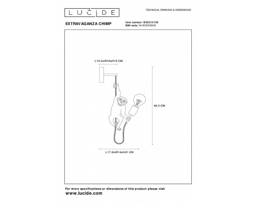 Бра Lucide Extravaganza Chimp 10202/01/30