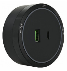 Розетка USB и type C на треке Arte Milano Am-track-sockets 380066TS LED/USB-Type-C Black