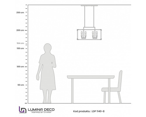 Подвесной светильник LUMINA DECO Waldorf LDP 1140-8 BK+MD