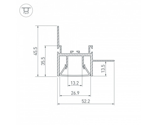 Профиль встраиваемый Arlight Foled-Wall 23865