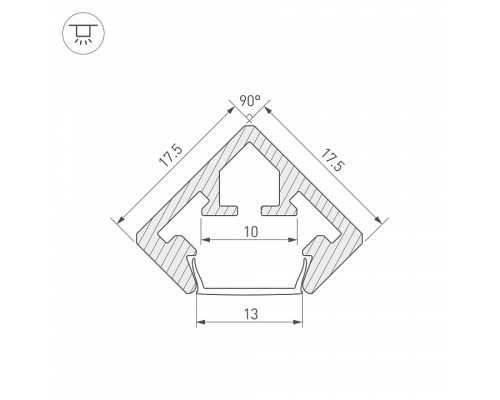 Профиль Arlight PDS45-KUB-2000 ANOD 021646