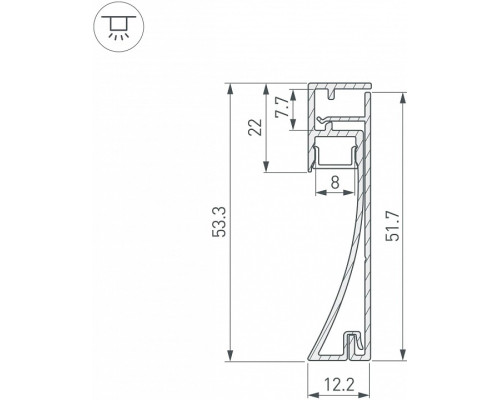 Профиль для плинтусов Arlight ARH-PLINTUS 046388